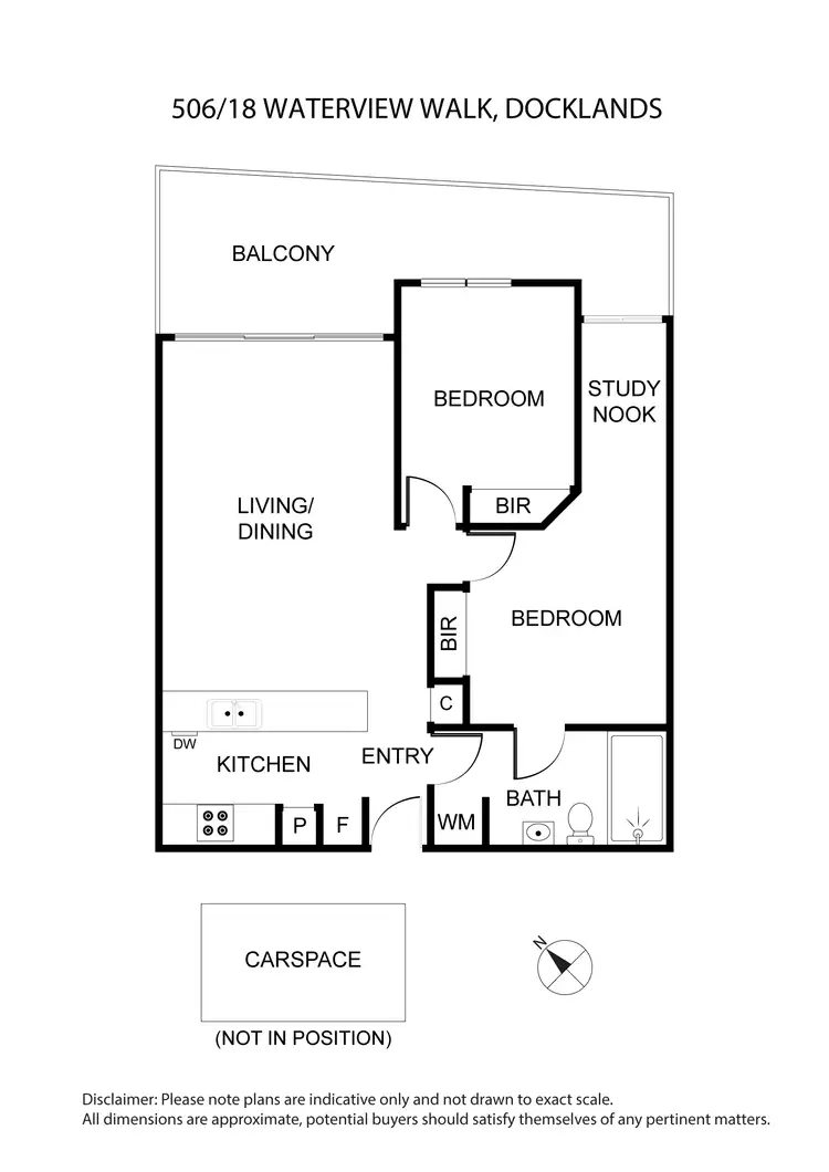 Floorplan of Homely apartment listing, 506/18 Waterview Walk, Docklands VIC 3008