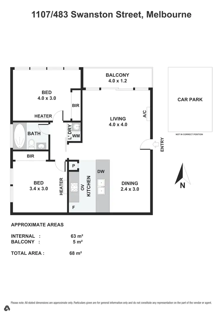 Floorplan of Homely apartment listing, 1107/483 Swanston Street, Melbourne VIC 3000
