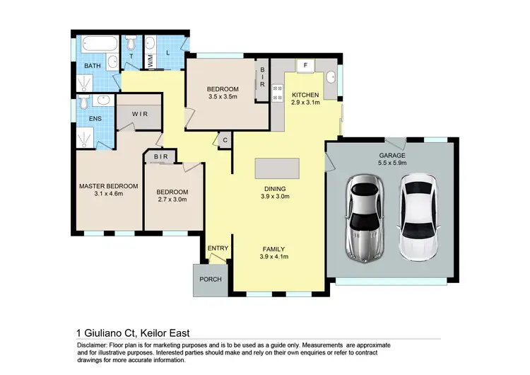 Floorplan of Homely house listing, 1 Giuliano Court, Keilor East VIC 3033