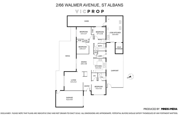 Floorplan of Homely unit listing, 2/66 Walmer Avenue, St Albans VIC 3021