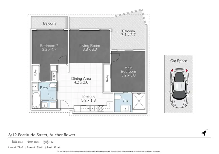 Floorplan of Homely unit listing, 8/12 Fortitude Street, Auchenflower QLD 4066