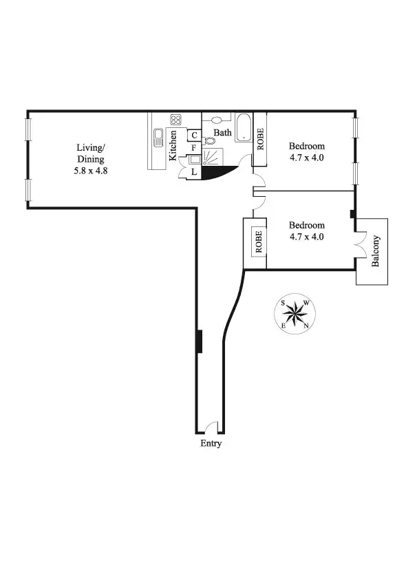 Floorplan of Homely apartment listing, 852/1 Esplanade West, Port Melbourne VIC 3207