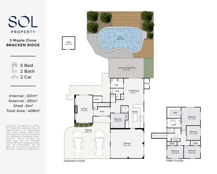 Floorplan of Homely house listing, 3 Maple Close, Bracken Ridge QLD 4017