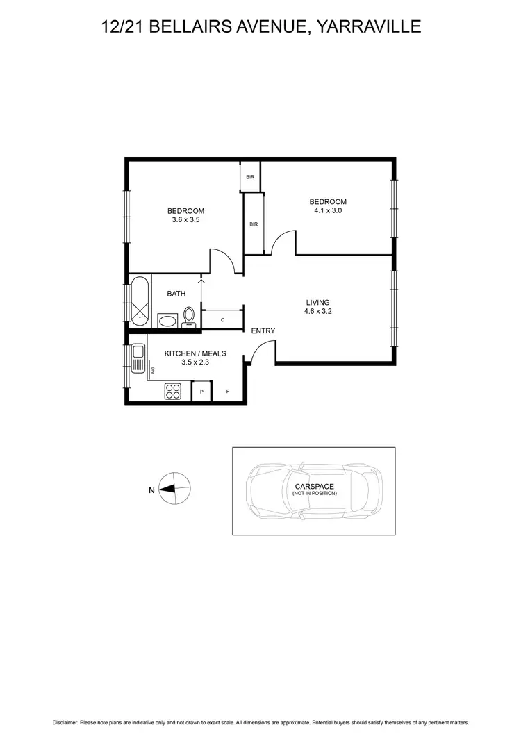 Floorplan of Homely apartment listing, 12/21 Bellairs Avenue, Seddon VIC 3011