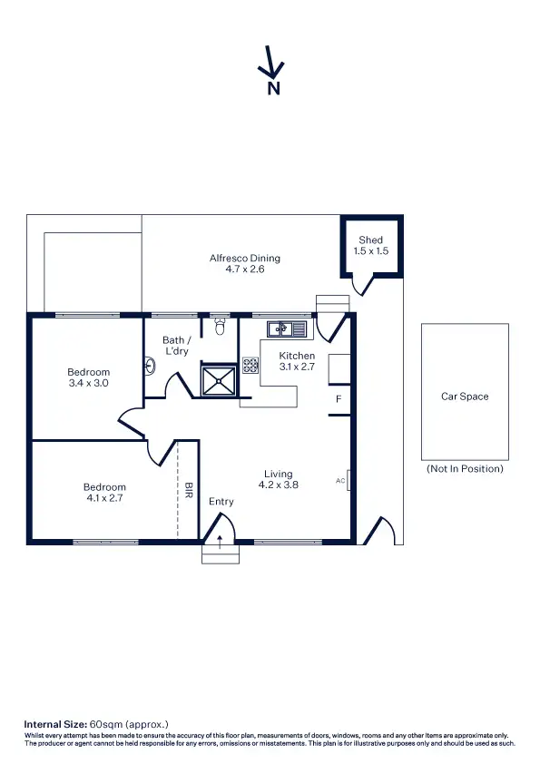 Floorplan of Homely unit listing, 5/93 Blackshaws Road, Newport VIC 3015