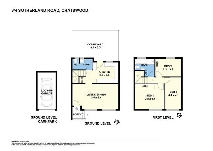 Floorplan of Homely apartment listing, 3/4 Sutherland Road, Chatswood NSW 2067