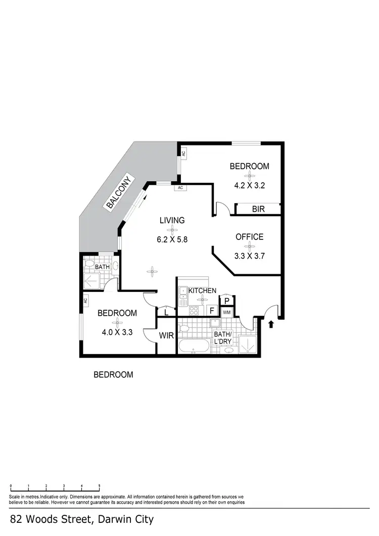 Floorplan of Homely unit listing, 11/82 Woods Street, Darwin City NT 800