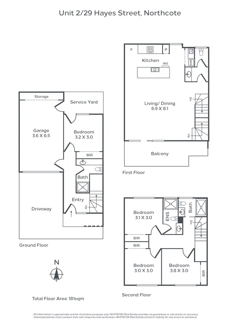 Floorplan of Homely townhouse listing, 2 & 3/29 Hayes Street, Northcote VIC 3070