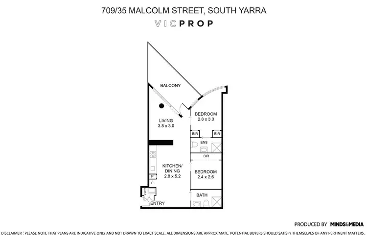 Floorplan of Homely apartment listing, 709/35 Malcolm Street, South Yarra VIC 3141