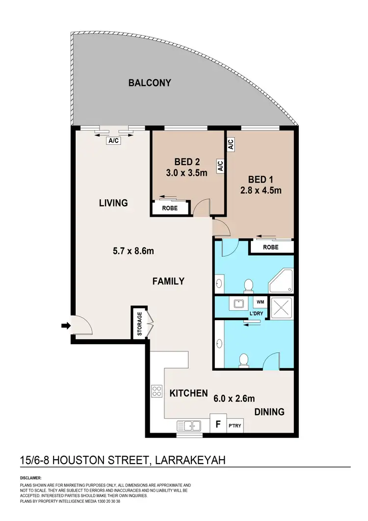 Floorplan of Homely unit listing, 15/6-8 Houston Street, Larrakeyah NT 820