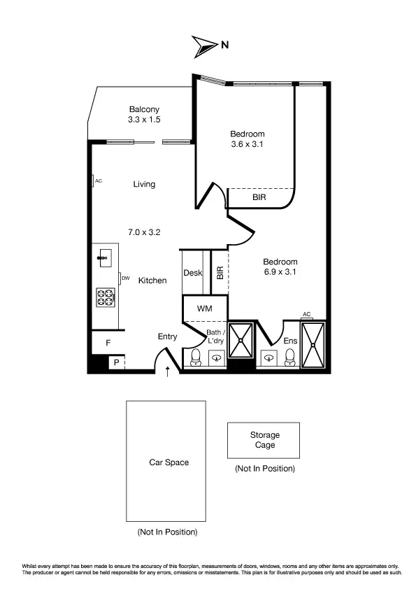 Floorplan of Homely apartment listing, 705/8 Daly Street, South Yarra VIC 3141