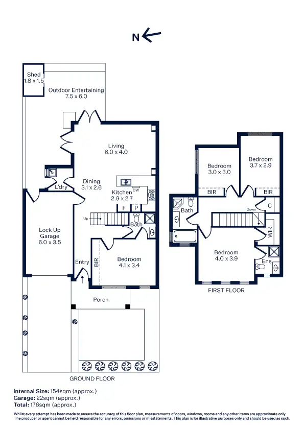 Floorplan of Homely townhouse listing, 1/16 Bradley Street, Newport VIC 3015