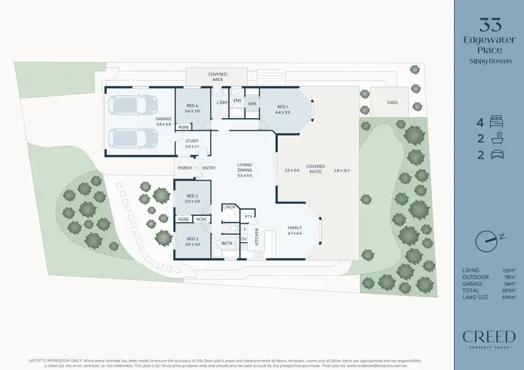 Floorplan of Homely house listing, 33 Edgewater Place, Sippy Downs QLD 4556