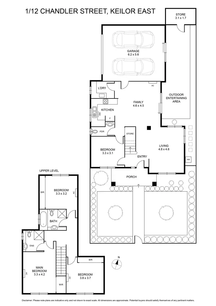 Floorplan of Homely townhouse listing, 1/12 Chandler Street, Keilor East VIC 3033