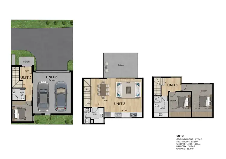 Floorplan of Homely townhouse listing, 2/218 Warrigal Road, Camberwell VIC 3124