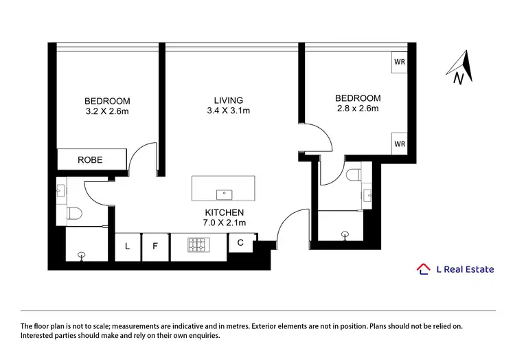 Floorplan of Homely apartment listing, 2501/462 Elizabeth Street, Melbourne VIC 3000