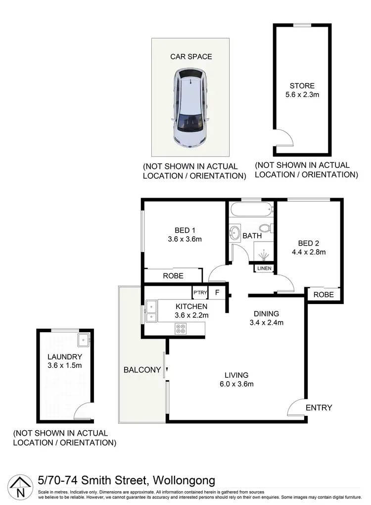 Floorplan of Homely apartment listing, 5/70-74 Smith Street, Wollongong NSW 2500