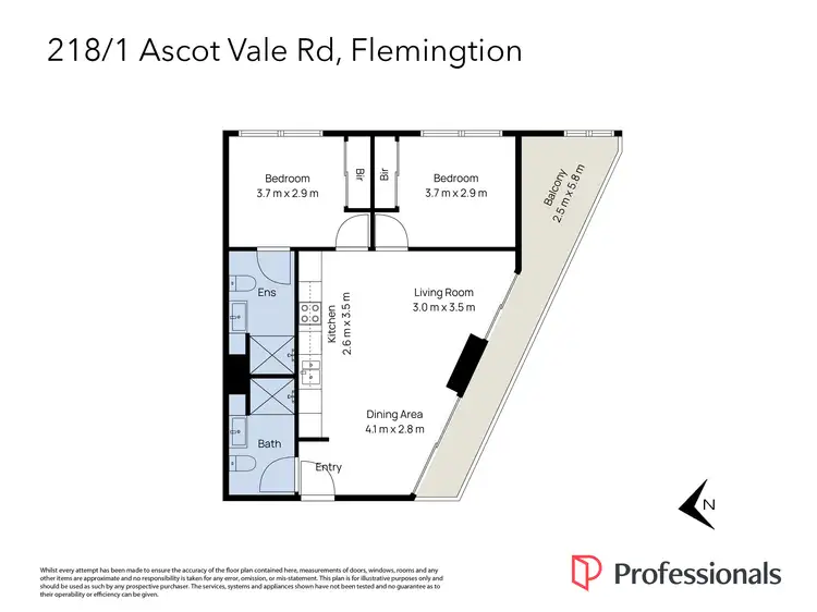Floorplan of Homely apartment listing, 218/1 Ascot Vale Road, Flemington VIC 3031