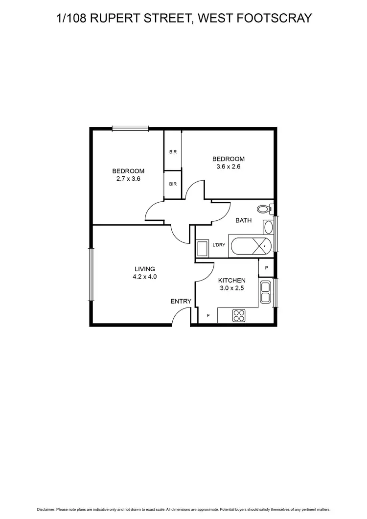Floorplan of Homely apartment listing, 1/108 Rupert Street, West Footscray VIC 3012
