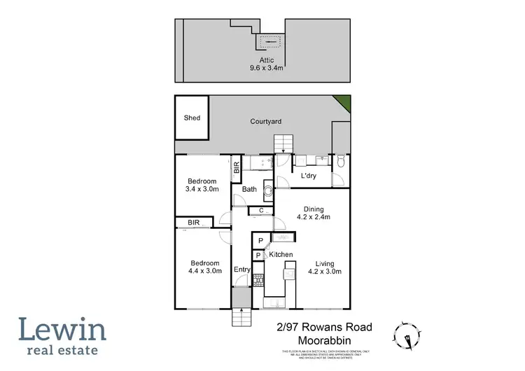 Floorplan of Homely unit listing, 2/97 Rowans Road, Moorabbin VIC 3189