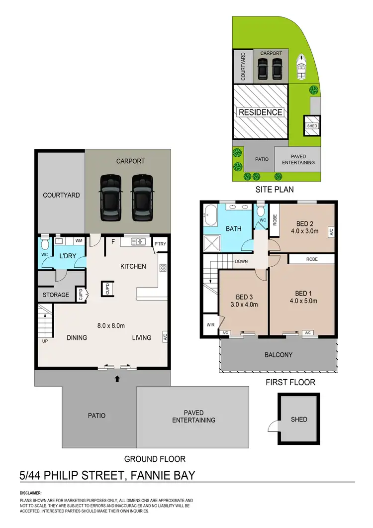 Floorplan of Homely townhouse listing, 5/44 Philip Street, Fannie Bay NT 820