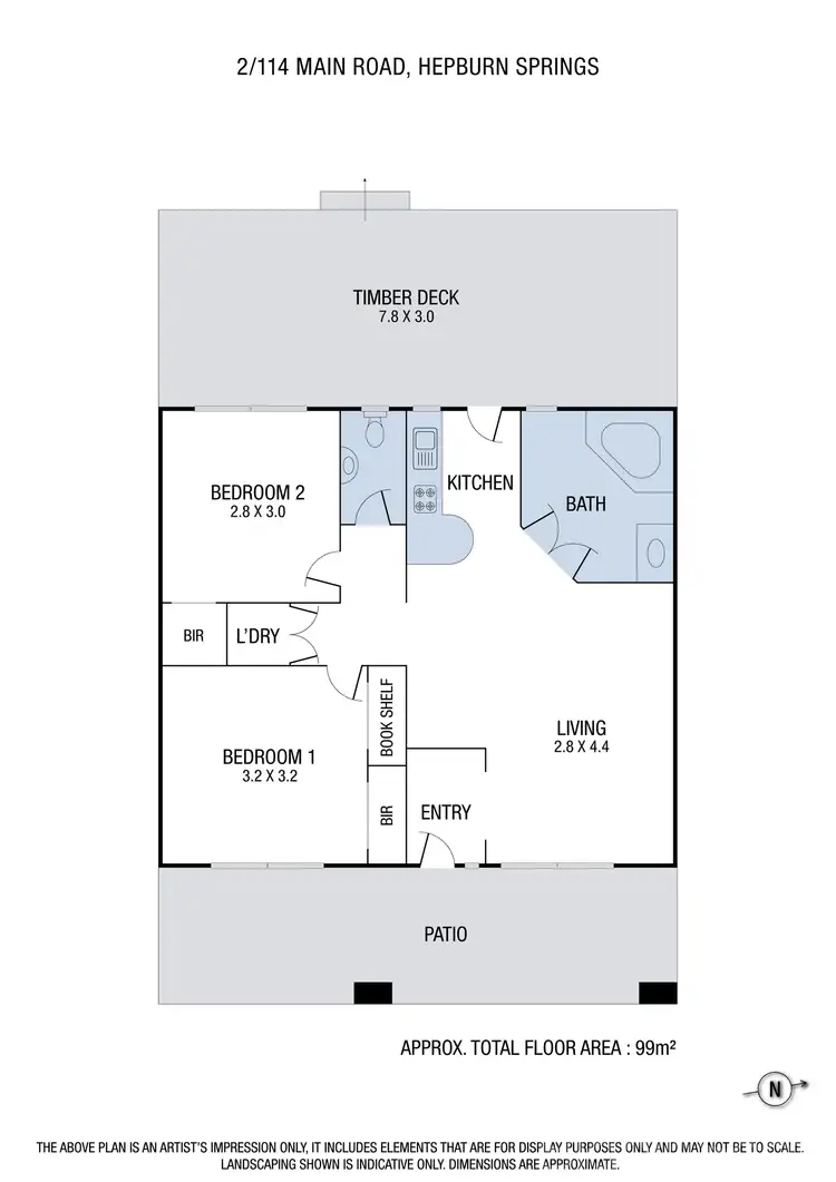 Floorplan of Homely unit listing, 2/114 Main Road, Hepburn Springs VIC 3461