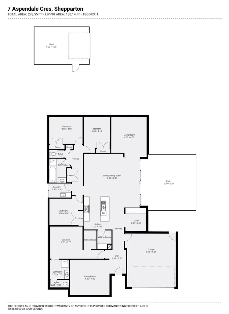 Floorplan of Homely house listing, 7 Aspendale Crescent, Shepparton VIC 3630