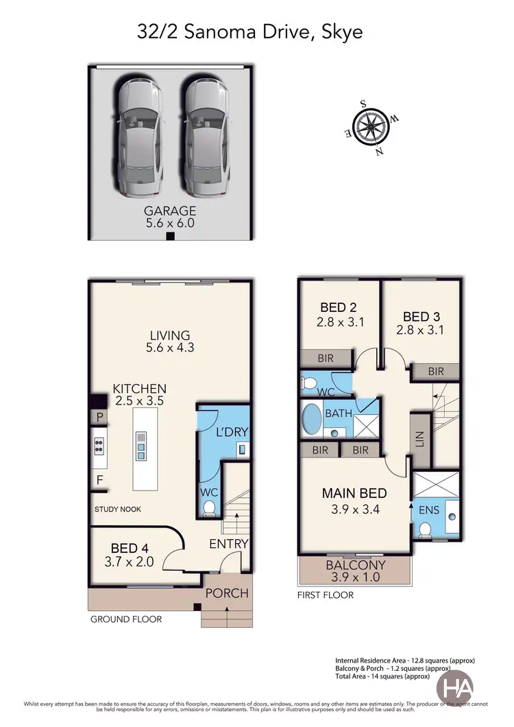 Floorplan of Homely unit listing, 32/2 Sanoma Drive, Skye VIC 3977