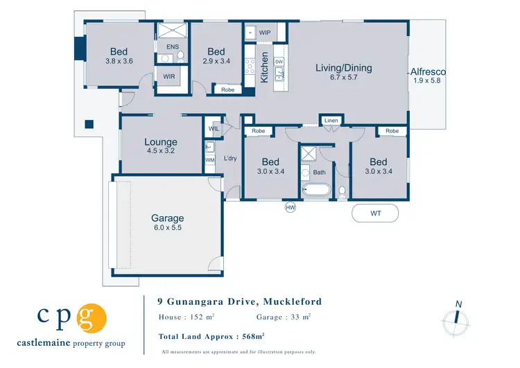 Floorplan of Homely house listing, 9 Gunangara Drive, Campbells Creek VIC 3451