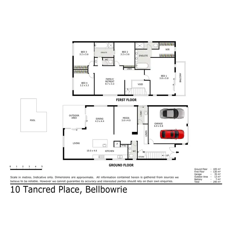 Floorplan of Homely house listing, 10 Tancred Place, Bellbowrie QLD 4070