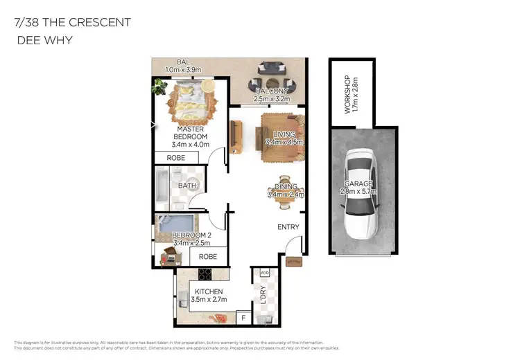 Floorplan of Homely apartment listing, 7/38 The Crescent, Dee Why NSW 2099
