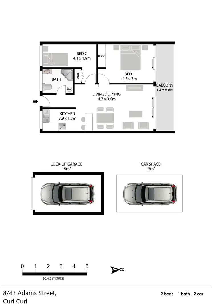 Floorplan of Homely apartment listing, 8/43 Adams Street, Curl Curl NSW 2096