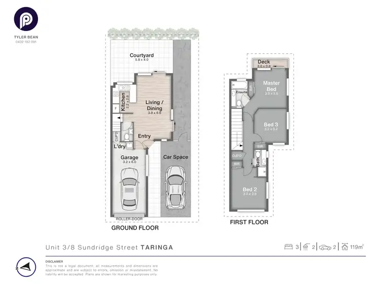 Floorplan of Homely townhouse listing, 3/8 Sundridge Street, Taringa QLD 4068