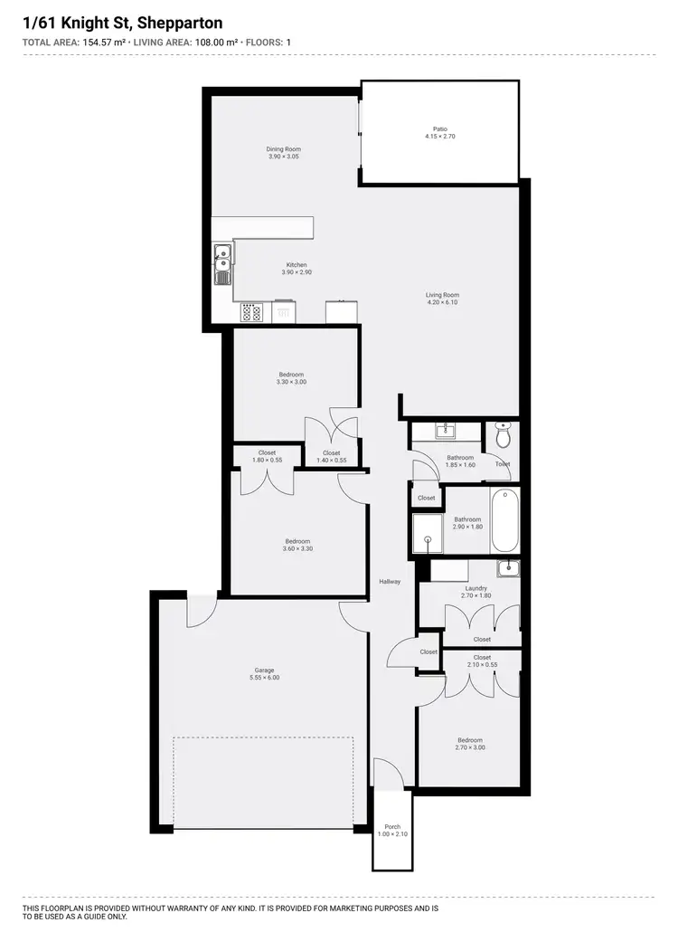 Floorplan of Homely house listing, 1/61 Knight Street, Shepparton VIC 3630
