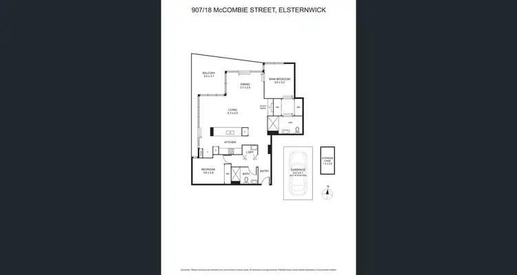 Floorplan of Homely apartment listing, 907/18 McCombie Street, Elsternwick VIC 3185
