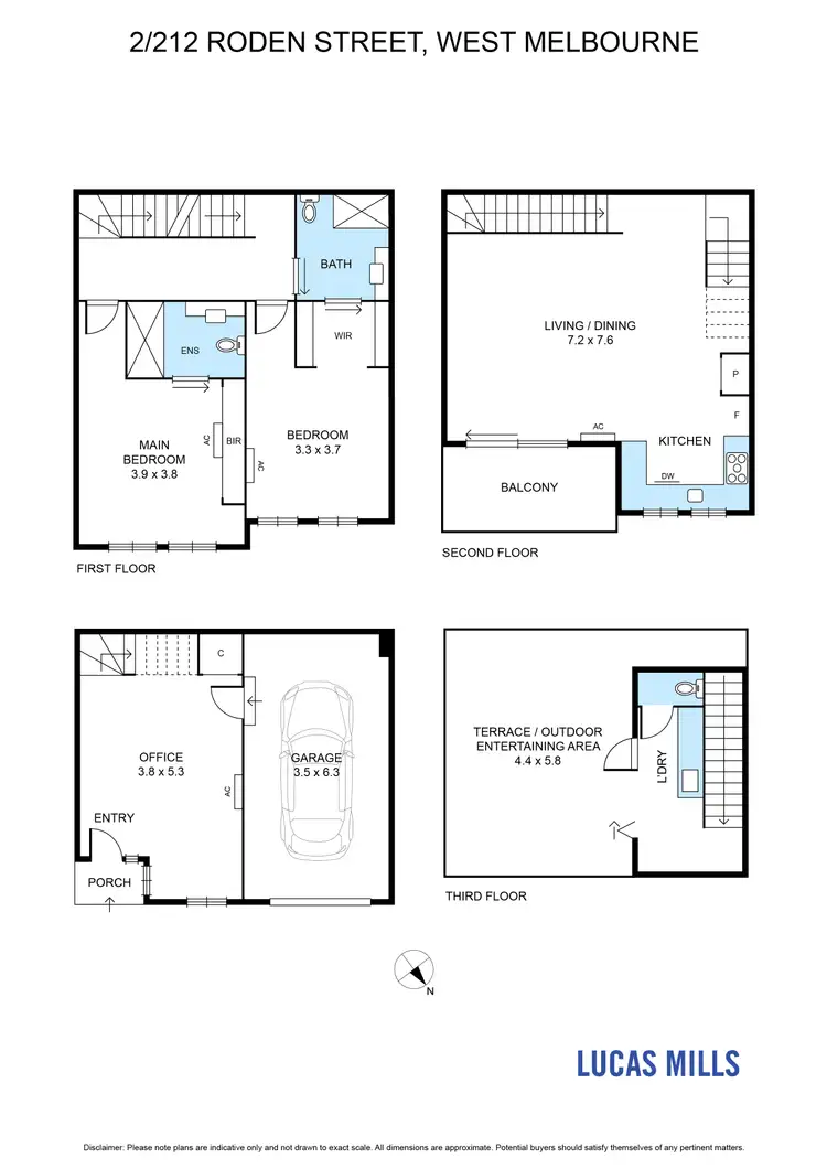 Floorplan of Homely townhouse listing, 2/212 Roden Street, West Melbourne VIC 3003