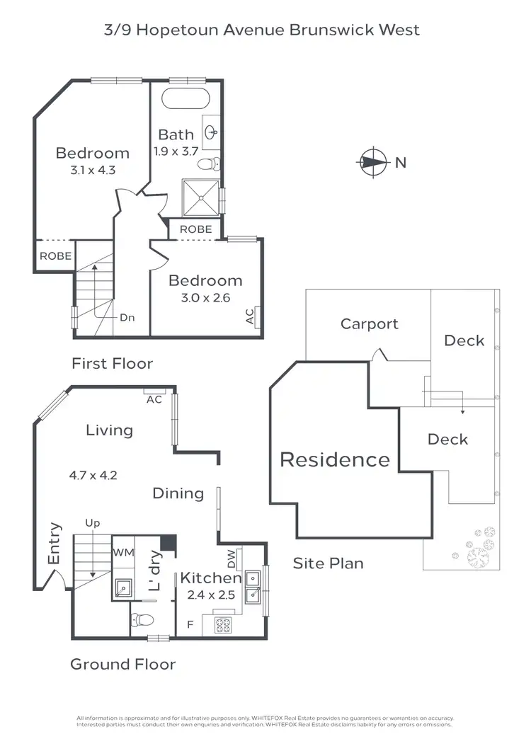 Floorplan of Homely townhouse listing, 3/9 Hopetoun Avenue, Brunswick West VIC 3055