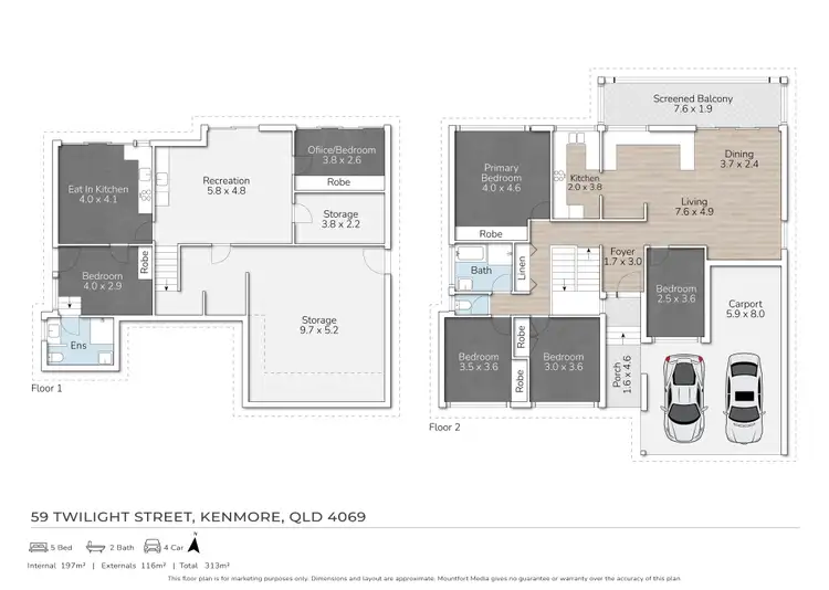 Floorplan of Homely house listing, 59 Twilight Street, Kenmore QLD 4069