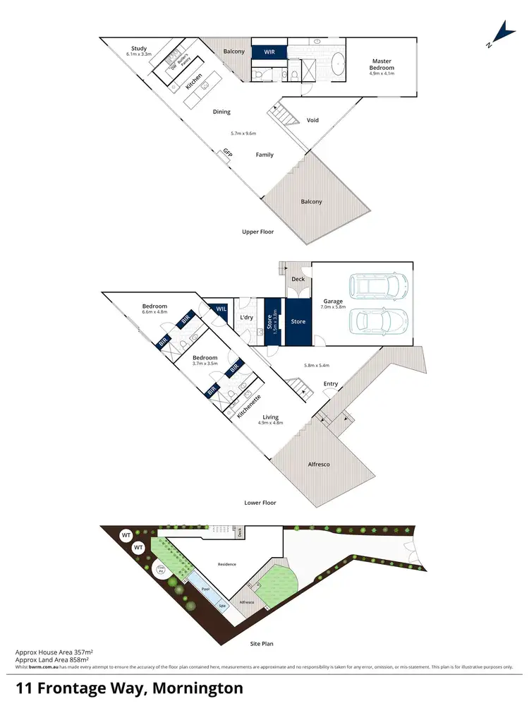 Floorplan of Homely house listing, 11 Frontage Way, Mornington VIC 3931