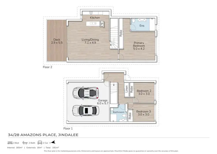 Floorplan of Homely townhouse listing, 34/28 Amazons  Place, Jindalee QLD 4074