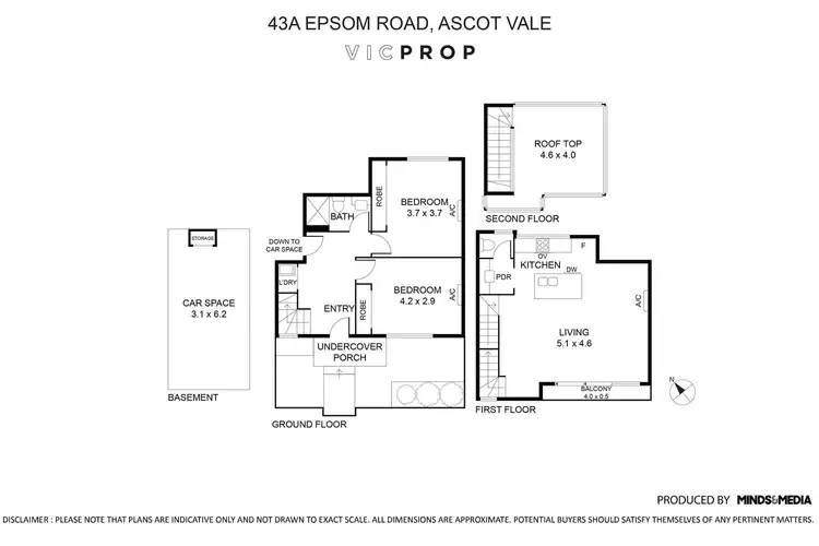 Floorplan of Homely townhouse listing, 43A Epsom Road, Ascot Vale VIC 3032