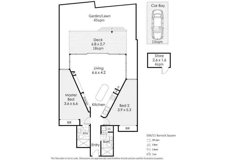 Floorplan of Homely apartment listing, 506/11 Barrack Square, Perth WA 6000