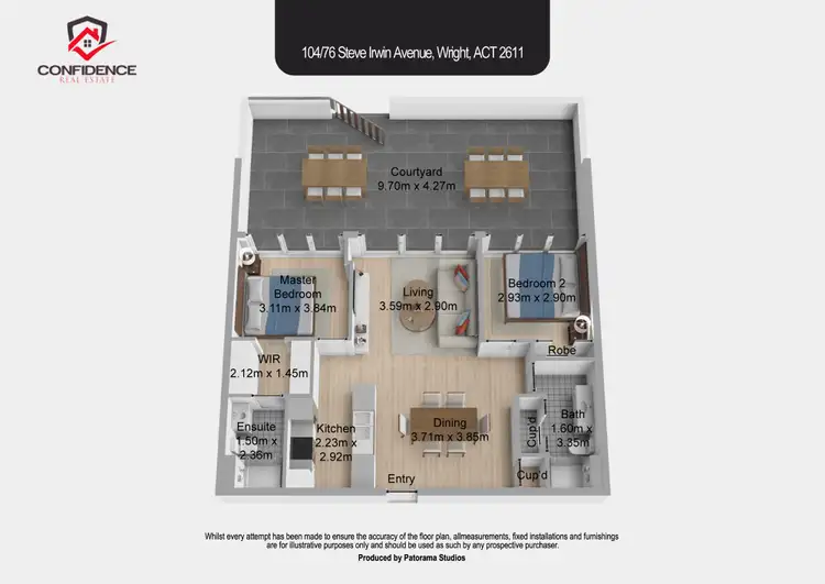 Floorplan of Homely apartment listing, 104/76 Steve Irwin Avenue, Wright ACT 2611