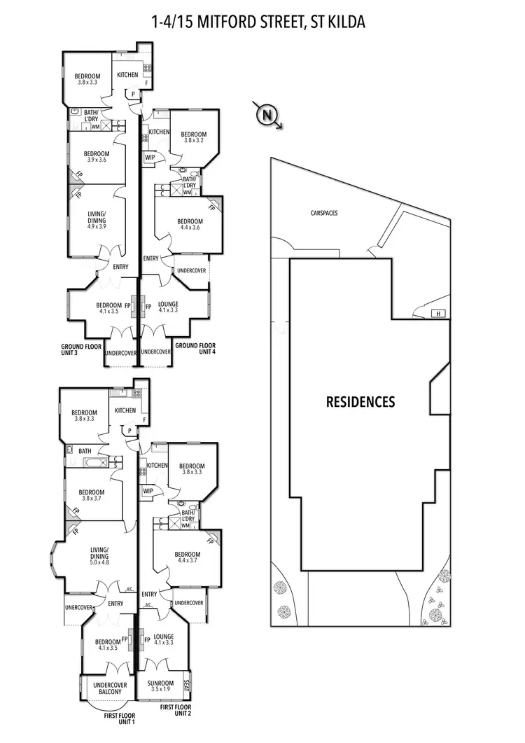 Floorplan of Homely block of units listing, 2 & 4/15 Mitford Street, St Kilda VIC 3182