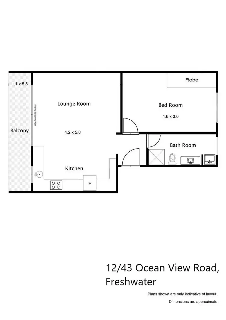 Floorplan of Homely apartment listing, 12/43 Ocean View Road, Freshwater NSW 2096