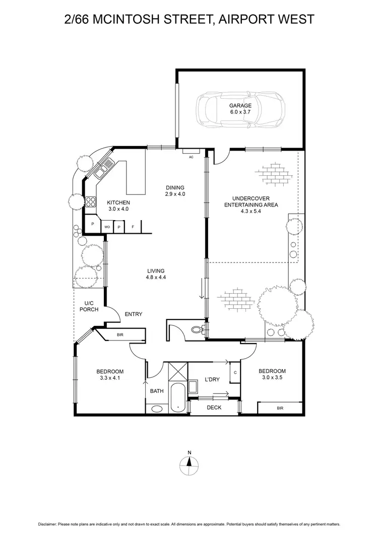 Floorplan of Homely unit listing, 2/66 Mcintosh Street, Airport West VIC 3042