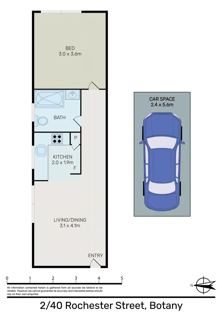 Floorplan of Homely unit listing, 2/40 Rochester Street, Botany NSW 2019