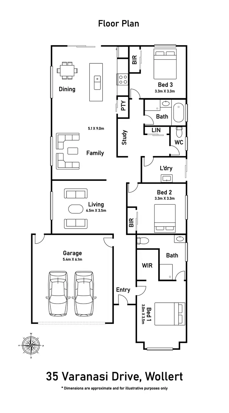 Floorplan of Homely house listing, 35 Varanasi Drive, Wollert VIC 3750