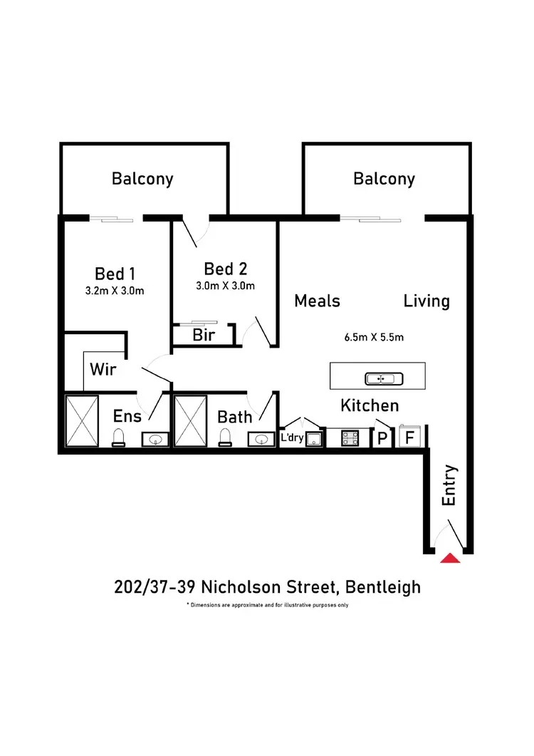 Floorplan of Homely apartment listing, 202/39 Nicholson Street, Bentleigh VIC 3204