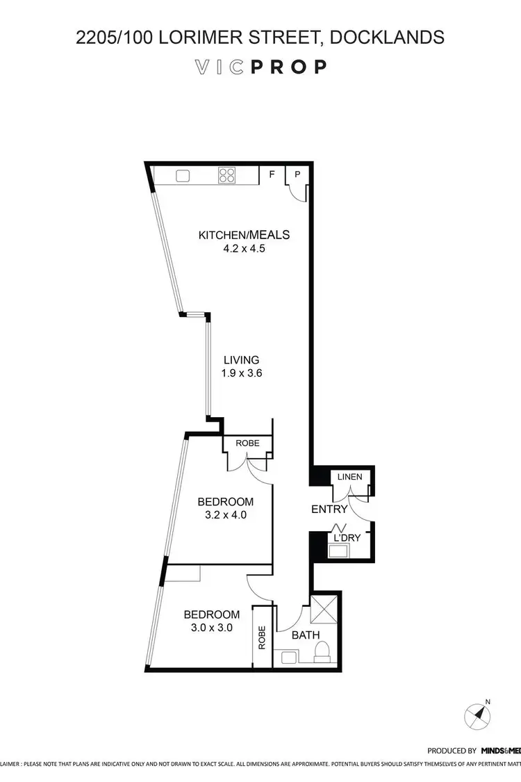 Floorplan of Homely apartment listing, 2205/100 Lorimer Street, Docklands VIC 3008